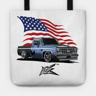 chevrolet c10 truck blue Tote