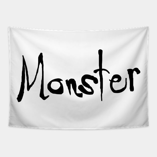 Monster (black text) couples shirt Tapestry by bengman