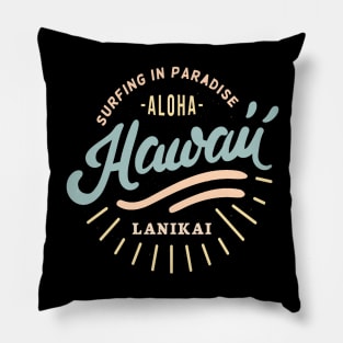 Surfing in paradise T-Shirt Hawaii Aloha Shirt Vintage Pillow