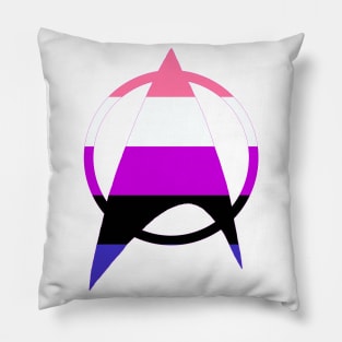 Genderfluid Starfleet Pride Pillow