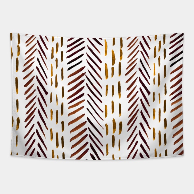 Abstract herringbone pattern - fall colors Tapestry by wackapacka