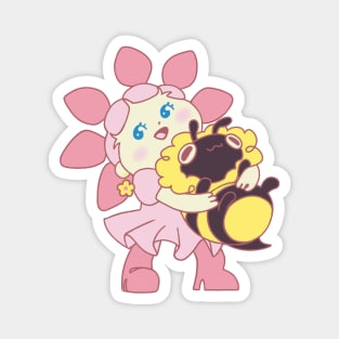 Flower Girl and Bee Dog Magnet