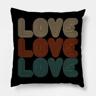 Simple Vintage Retro Love Valentine Typography Pillow