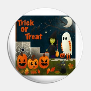 Trick or Treat Black Cat Pin