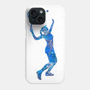 Tennis player girl blue art Phone Case