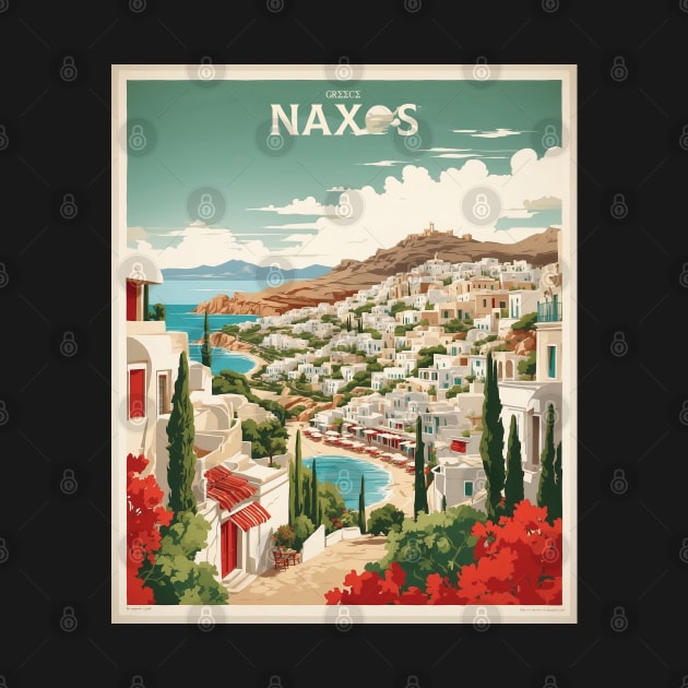 Naxos Greece Tourism Vintage Travel Poster by TravelersGems