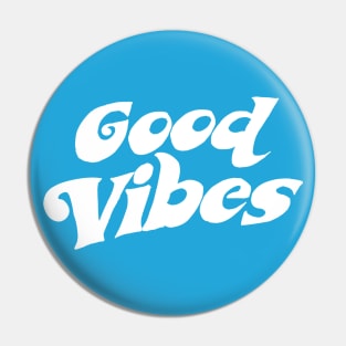 Good Vibes White - Typographic Design. Pin