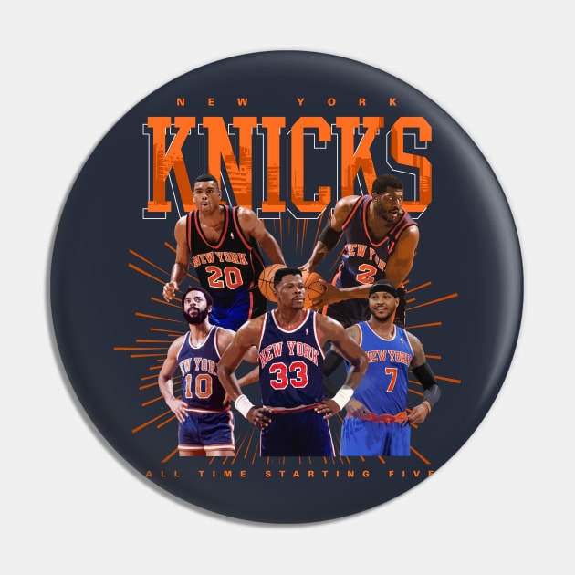 New York Knicks All Time Starting Five Pin by Juantamad