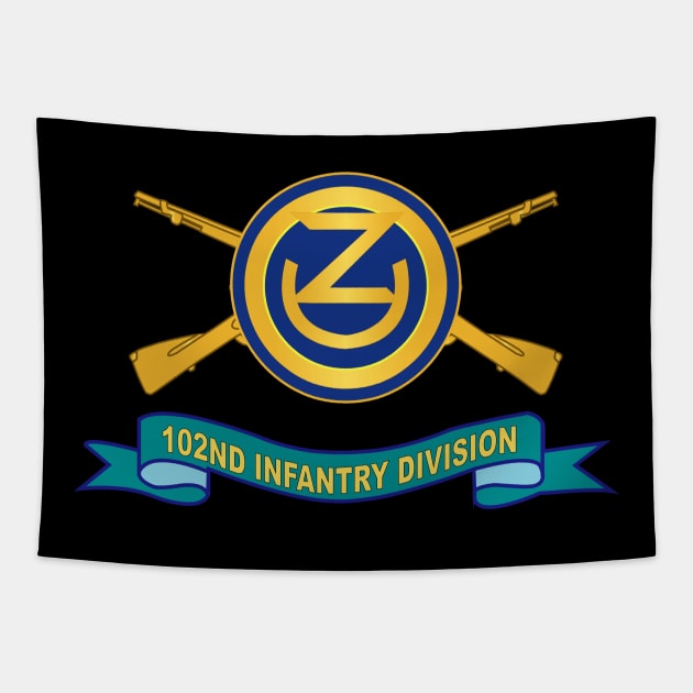 102nd Infantry Division w Br - SSI - Ribbon X 300 Tapestry by twix123844