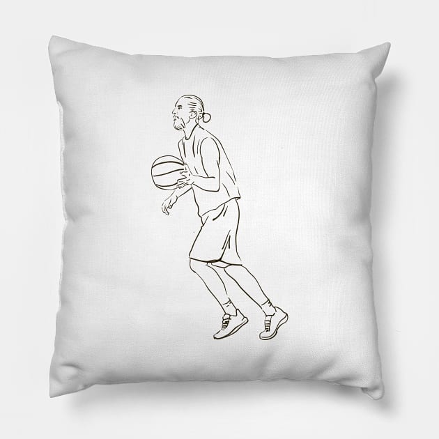 Basketball Player #10 Pillow by Olga Berlet