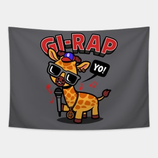 Gi-Rap Funny Kawaii Hiphop Rapping Animal Giraffe Tapestry