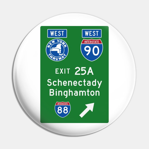 New York Thruway Westbound Exit 25A: Schenectady Binghamton I-88 Pin by MotiviTees