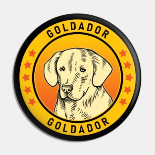 Goldador Dog Portrait Pin