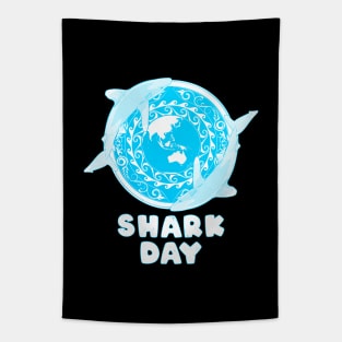 Oceanic Whitetip Shark Day Tapestry