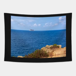 Island in tranquil Mediterranean sea Tapestry