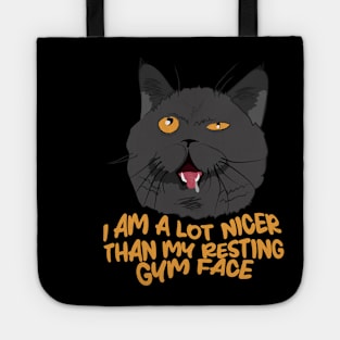 Funny Cat Resting Gym Face Tote