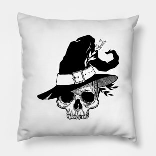 Dead Witch Skull. Happy Halloween Pillow