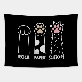 Funny Cat Pawns - Rock, Paper Scissors Tapestry