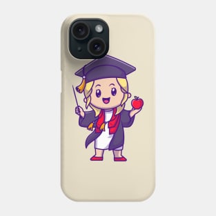 Cute Girl Graduation Cartoon Phone Case