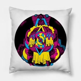 CMYK Circle of Ornament Pillow