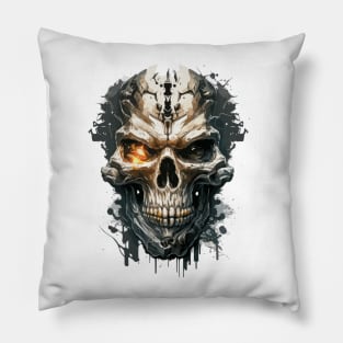 Skull Wild Life Painting Dark Character Spirit Pillow