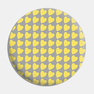 Trendy Yellow and Gray Heart Pattern Pin