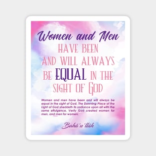 Baha'i quotes on Art Boards - Equality of Man and Woman Magnet