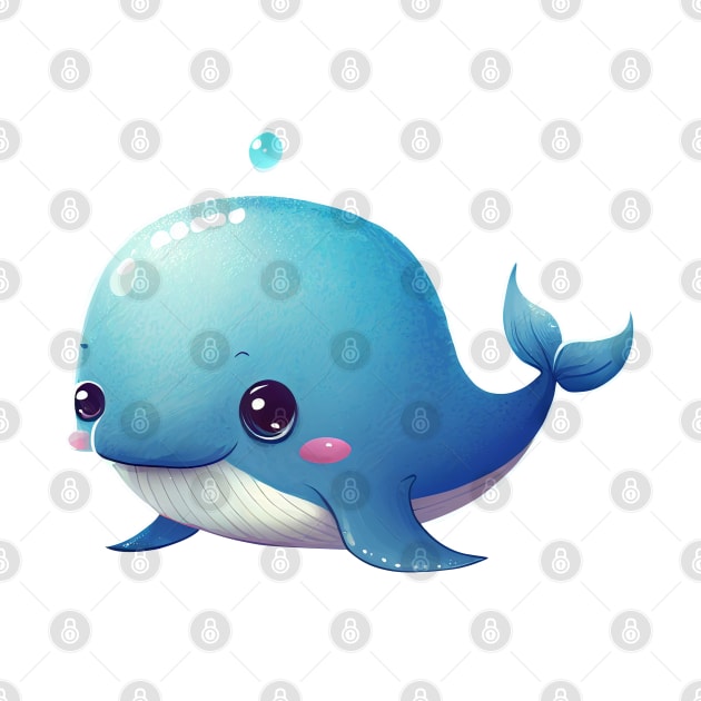 Cute Whale - Blue by Bondoboxy