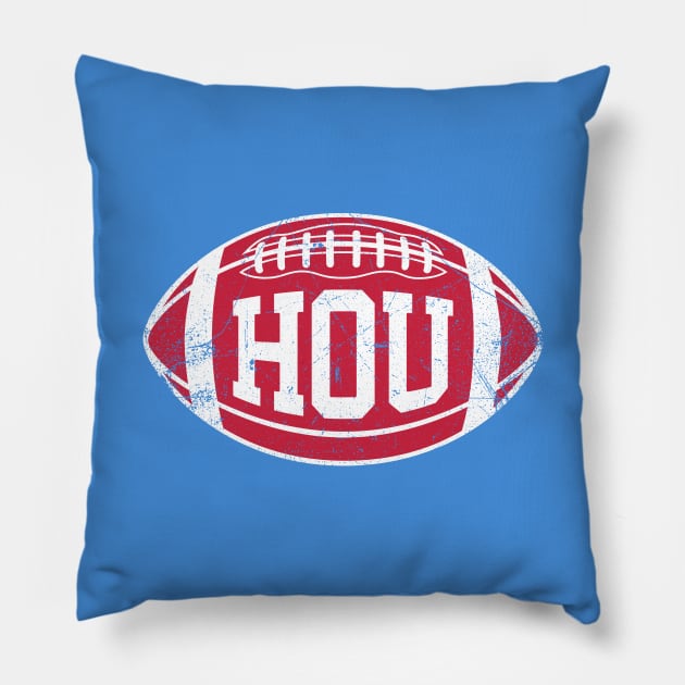HOU Retro Football - Light Blue Pillow by KFig21