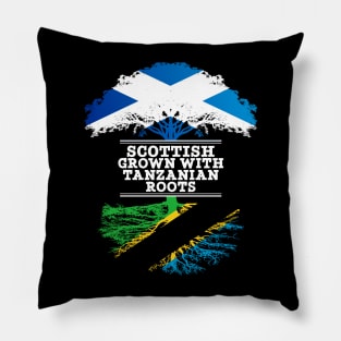 Scottish Grown With Tanzanian Roots - Gift for Tanzanian With Roots From Tanzania Pillow