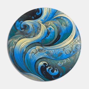 Abstract swirls with marine tones Pin