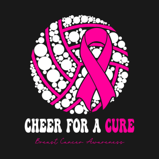 Cheer For A Cure Volleyball Breast Cancer Awareness T-Shirt