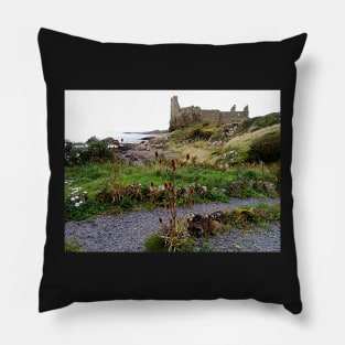 Dunure Castle From Labyrinth, Scotland Pillow