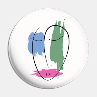 simple abstract face Pin