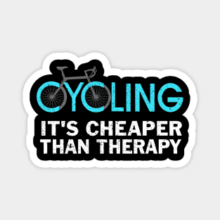 Cycling It's Cheaper Than a Therapy Bicycle Race Bicycling Magnet