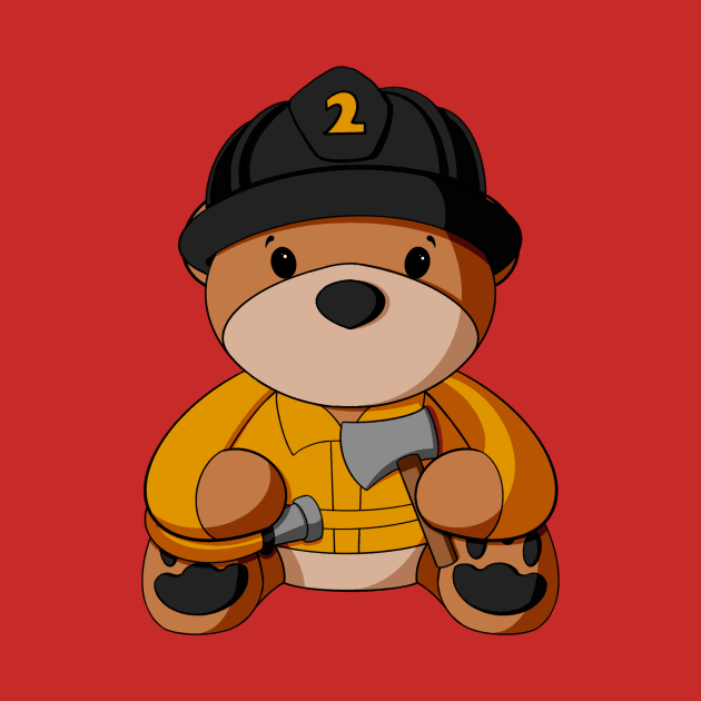 Yellow Uniform Fireman Teddy Bear by Alisha Ober Designs