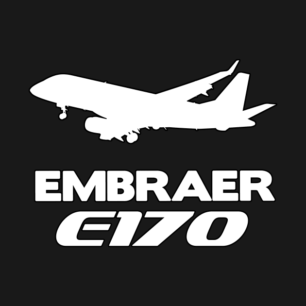 Embraer E170 Silhouette Print (White) by TheArtofFlying