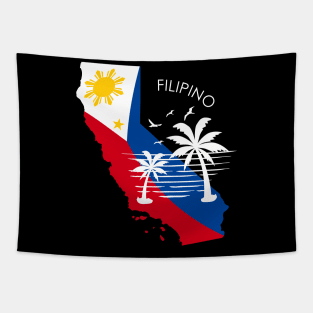 California Philippine Filipino Flag Tapestry