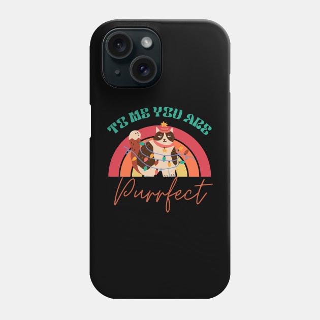 To Me You Are Purrfect Cool Cute Funny Cat Wearing Christmas Hat Phone Case by GIFTGROO