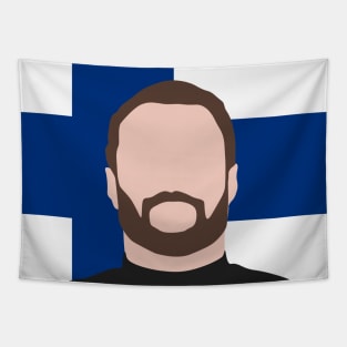 Valtteri Bottas Face Art - Flag Edition Tapestry