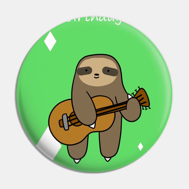 "Happy Birthday" Guitar Sloth Pin by saradaboru