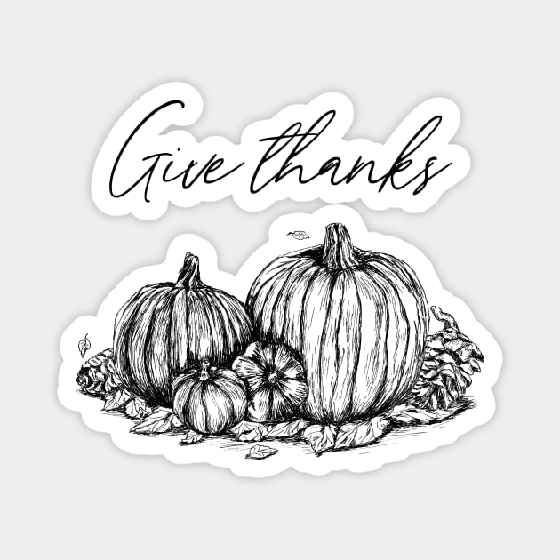 Give Thanks Magnet by rachelsfinelines