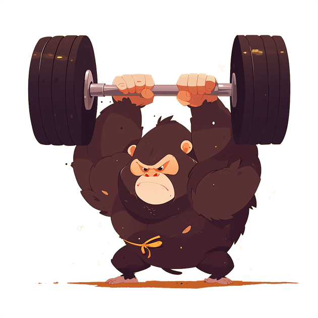 gorilla at gym Kids T-Shirt by peterdoraki