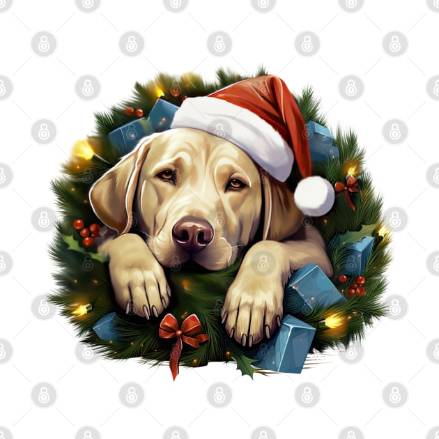 Lazy Labrador Retriever Dog at Christmas by Chromatic Fusion Studio