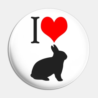 I (Heart) Rabbits Pin