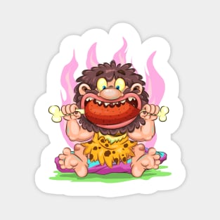 Cartoon Hungry Caveman Magnet