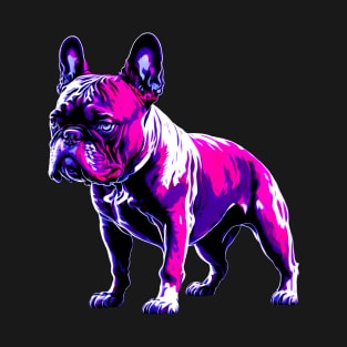 Purple and White French Bulldog T-Shirt