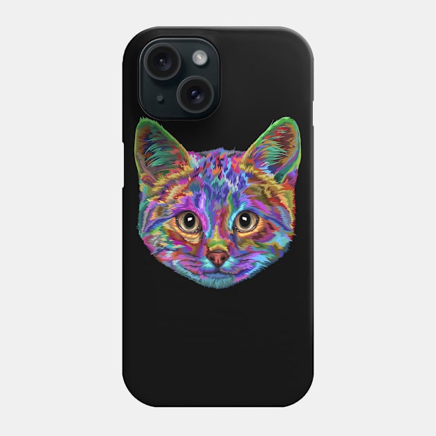 Splash Art Cat T Shirt | Gifts for Cat lovers Phone Case by Madfido