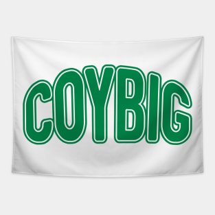 COYBIG, Glasgow Celtic Football Club Green and White Warped Text Design Tapestry