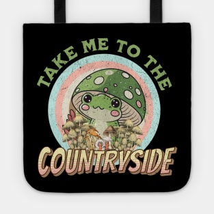 Countryside Cottagecore Mushroom Frog Tote